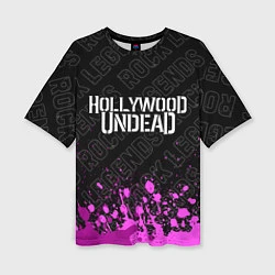Футболка оверсайз женская Hollywood Undead rock legends: символ сверху, цвет: 3D-принт