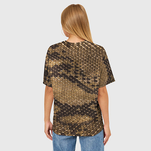 Женская футболка оверсайз Кожа питона - fashion 2028 / 3D-принт – фото 4