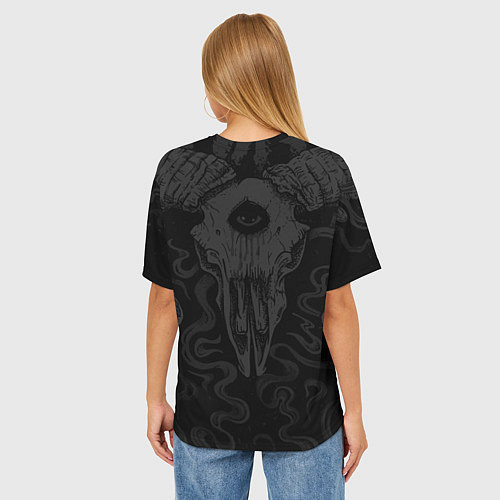 Женская футболка оверсайз Slipknot - goat skull / 3D-принт – фото 4