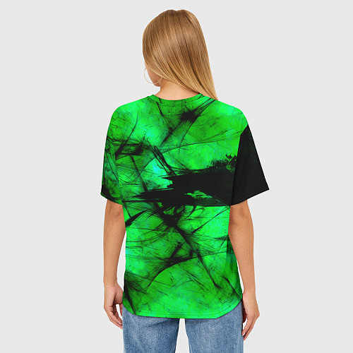 Женская футболка оверсайз Зеленый фантом / 3D-принт – фото 4