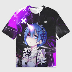 Футболка оверсайз женская Rem - ReZero - Абстракция, цвет: 3D-принт