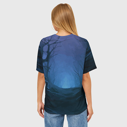 Женская футболка оверсайз Ведьма-малолетка с котами - Halloween / 3D-принт – фото 4