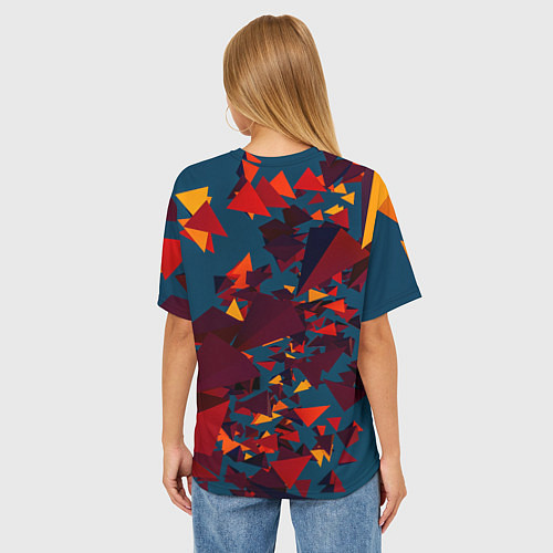 Женская футболка оверсайз Множество тетраэдров в абстракции / 3D-принт – фото 4