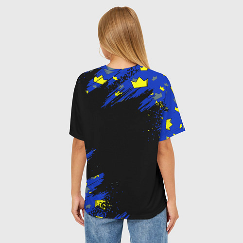 Женская футболка оверсайз Радужные друзья Синий / 3D-принт – фото 4