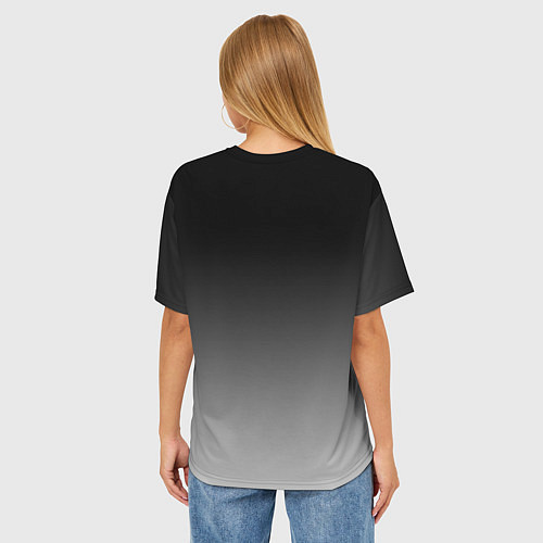 Женская футболка оверсайз Серый градиент / 3D-принт – фото 4