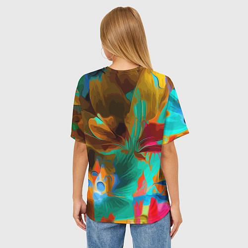 Женская футболка оверсайз Растительная абстрактная композиция / 3D-принт – фото 4