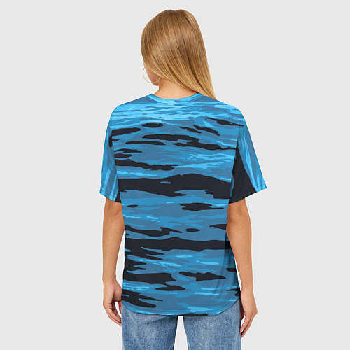 Женская футболка оверсайз Волны Камуфляж / 3D-принт – фото 4