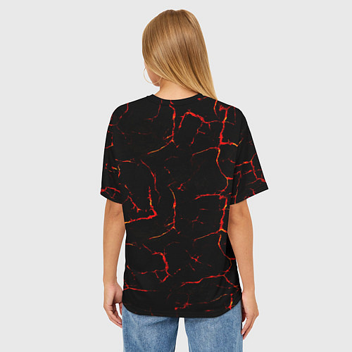 Женская футболка оверсайз Текстура лавы / 3D-принт – фото 4