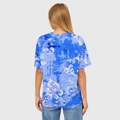 Женская футболка оверсайз Растительный орнамент - паттерн / 3D-принт – фото 4