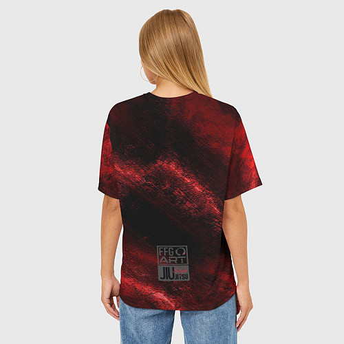 Женская футболка оверсайз Jiu-Jitsu Bazilian Black-Red / 3D-принт – фото 4