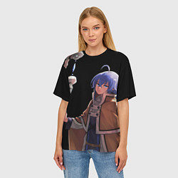 Футболка оверсайз женская Рокси с посохом - Реинкарнаяция безработного, цвет: 3D-принт — фото 2