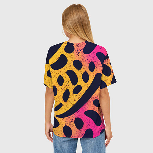 Женская футболка оверсайз Яркие пятнистые узоры / 3D-принт – фото 4