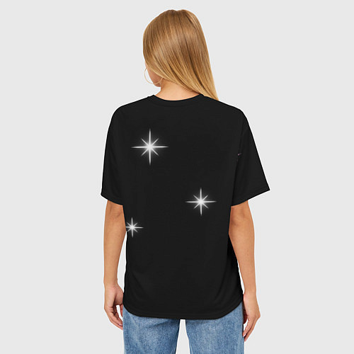 Женская футболка оверсайз Надпись / 3D-принт – фото 4