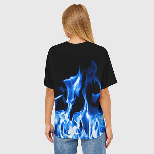 Женская футболка оверсайз BMW fire / 3D-принт – фото 4