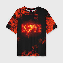 Женская футболка оверсайз Fire love