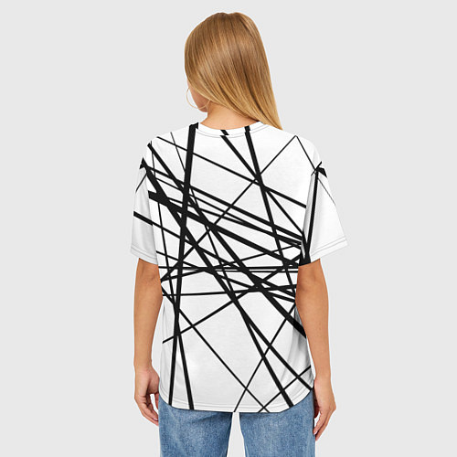 Женская футболка оверсайз Пересечение линий / 3D-принт – фото 4