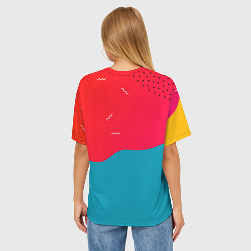 Женская футболка оверсайз Веселая тыква / 3D-принт – фото 4