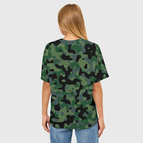 Женская футболка оверсайз Камуфляж WW2 Tropics Verdant / 3D-принт – фото 4