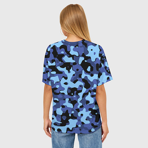 Женская футболка оверсайз Камуфляж Sky Blue / 3D-принт – фото 4