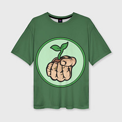 Женская футболка оверсайз Растение в руке
