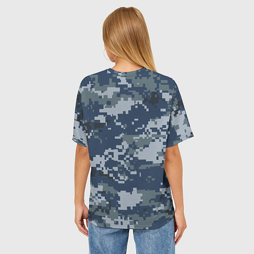 Женская футболка оверсайз Камуфляж Росгвардия цифра / 3D-принт – фото 4
