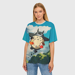 Футболка оверсайз женская Flight Totoro, цвет: 3D-принт — фото 2