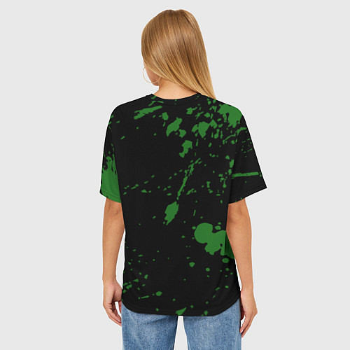 Женская футболка оверсайз Slipknot зеленый козел / 3D-принт – фото 4