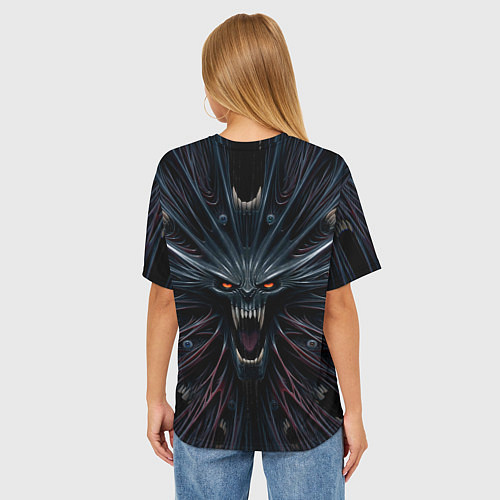Женская футболка оверсайз Scream alien monster / 3D-принт – фото 4