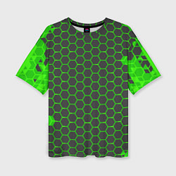 Футболка оверсайз женская Зеленые плиты, цвет: 3D-принт