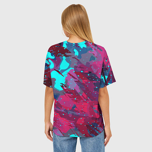 Женская футболка оверсайз Смешанные краски / 3D-принт – фото 4