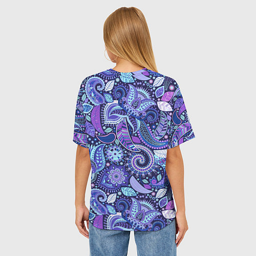 Женская футболка оверсайз Flower patterns / 3D-принт – фото 4