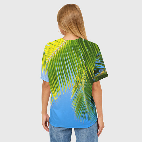 Женская футболка оверсайз Пальма у неба / 3D-принт – фото 4