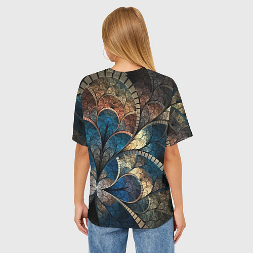 Женская футболка оверсайз Древний витраж / 3D-принт – фото 4