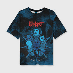 Футболка оверсайз женская Slipknot blue, цвет: 3D-принт