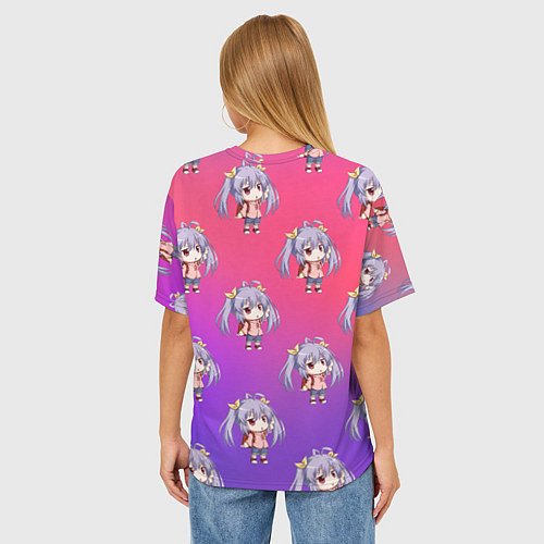 Женская футболка оверсайз Узор с Рэнгэ - Деревенская глубинка / 3D-принт – фото 4