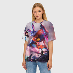 Футболка оверсайз женская Free Fire - Кролик, цвет: 3D-принт — фото 2