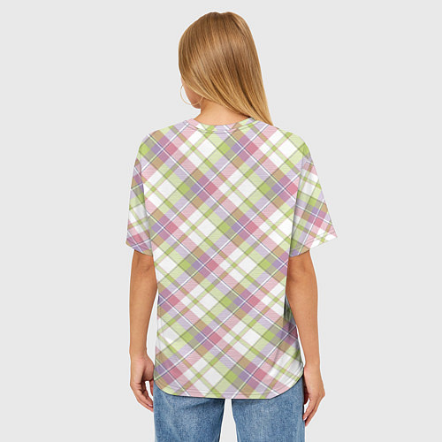 Женская футболка оверсайз Шотланская клетка / 3D-принт – фото 4