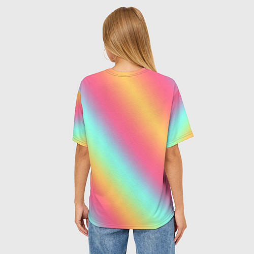Женская футболка оверсайз Градиент цветной / 3D-принт – фото 4