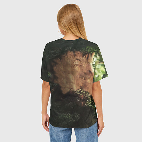 Женская футболка оверсайз Дерево с лицом мем Мудрое дерево / 3D-принт – фото 4