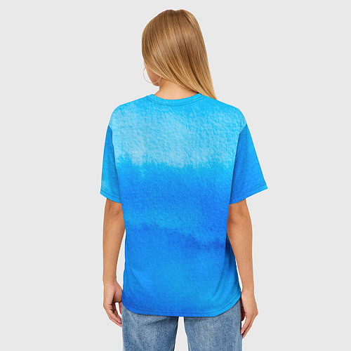 Женская футболка оверсайз Водяной кролик символ 2023 / 3D-принт – фото 4