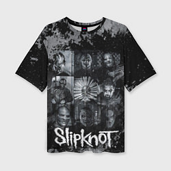 Футболка оверсайз женская Slipknot black & white style, цвет: 3D-принт