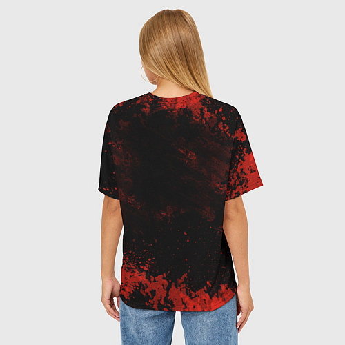 Женская футболка оверсайз Slipknot череп / 3D-принт – фото 4