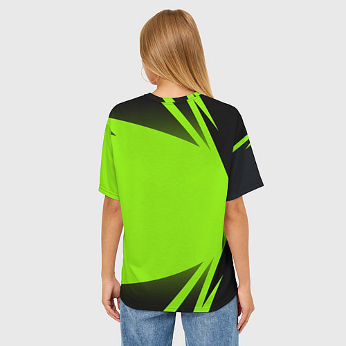 Женская футболка оверсайз Slipknot green / 3D-принт – фото 4