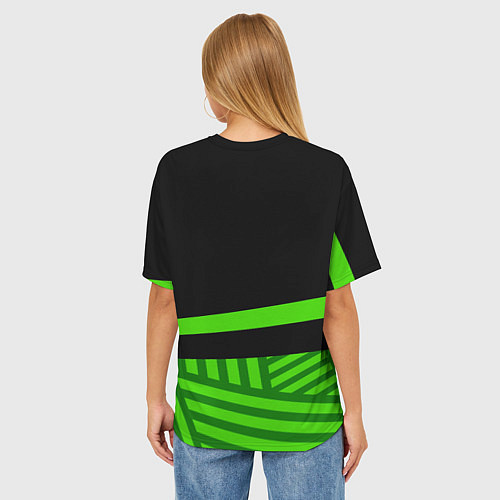 Женская футболка оверсайз Slipknot dark green / 3D-принт – фото 4