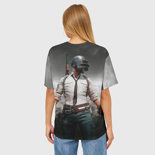 Женская футболка оверсайз Plаyerunknowns battlegrоunds / 3D-принт – фото 4