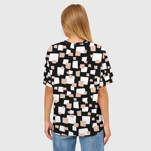Женская футболка оверсайз Геометрические фигуры разных размеров / 3D-принт – фото 4