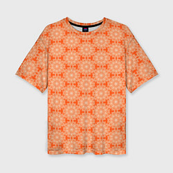 Женская футболка оверсайз Абстракция узор оранжевый