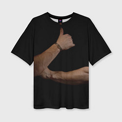 Женская футболка оверсайз Руки в темноте