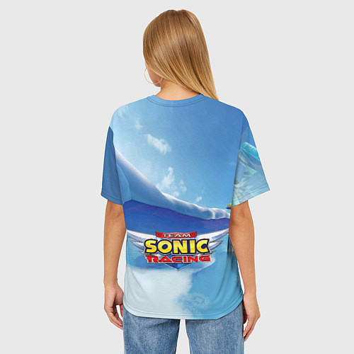 Женская футболка оверсайз Blaze the Cat - Team Sonic racing / 3D-принт – фото 4