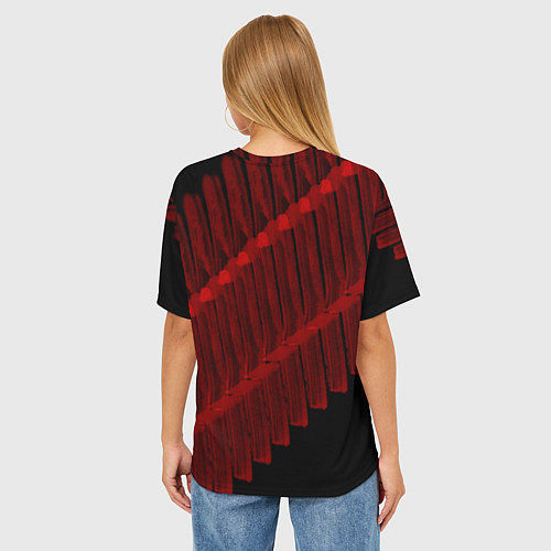Женская футболка оверсайз Красный маркер / 3D-принт – фото 4